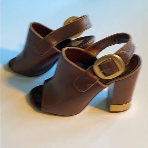 Chloe brown leather sling backs - Picture 4 of 7